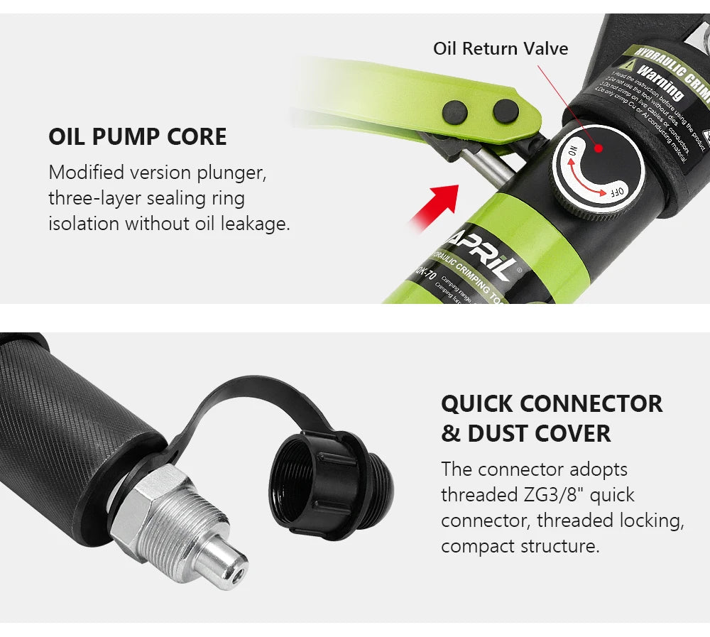 RUS Warehouse Strumento di crimpatura idraulico Pinze per crimpare terminali per cavi fai-da-te Strumenti di compressione idraulica Gamma YQK-70 4-70mm2