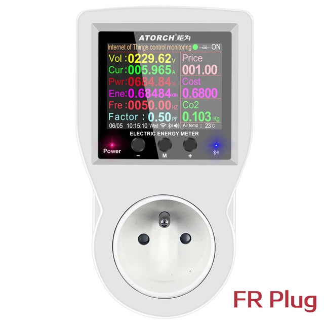 Wattmetro digitale WIFI 220V AC Misuratore di potenza Consumo di elettricità Misuratore di energia Misuratore di potenza di potenza