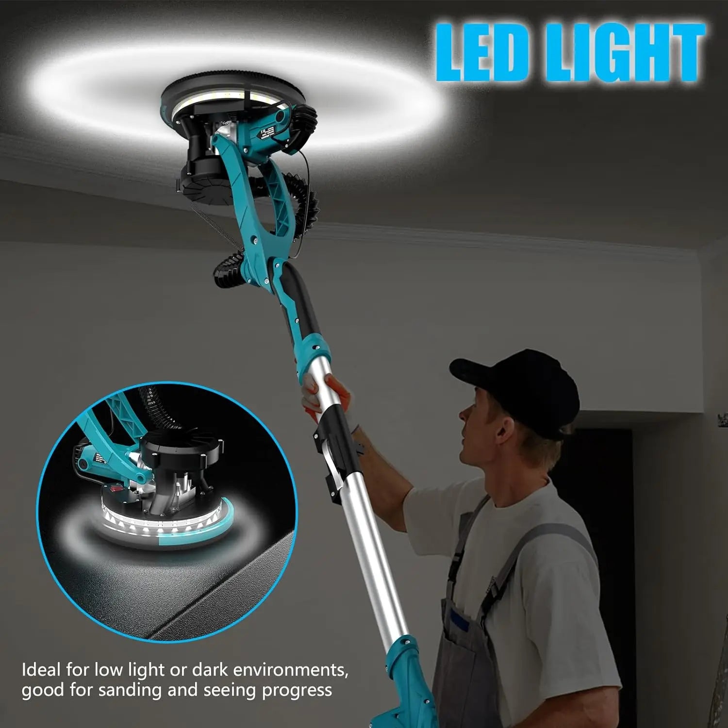 1250W levigatrice elettrica per cartongesso rettificatrice per pareti stucco senza polvere autoaspirante levigatrice portatile polvere automatica