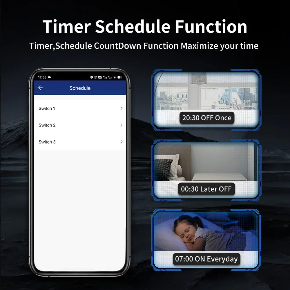 TNCE Tuya Switch WIFI RF US/EU, 1/2/3/4 Gang No/Con cavo neutro Controller luce LED da parete, Vita intelligente, Voce Alexa Google Home