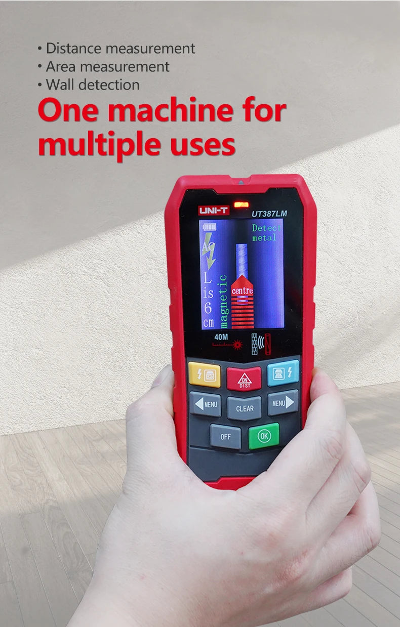 UNI-T Scanner da parete UT387E UT387S UT387LM 4 in 1 Metal Detector Wood Stud Finder Tensione CA Cavi sotto tensione Fili Profondità Tracker