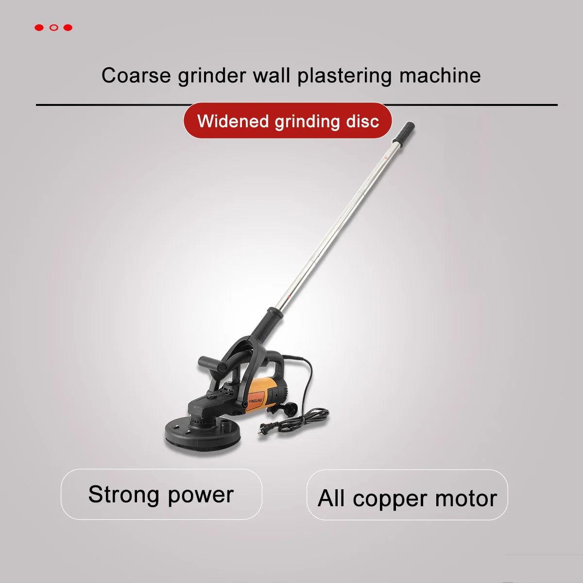 Rettificatrice per pareti 3800W Smerigliatrice grossolana portatile per intonacare le pareti con asta di prolunga per pareti, pavimenti in cemento, strumento per lucidare