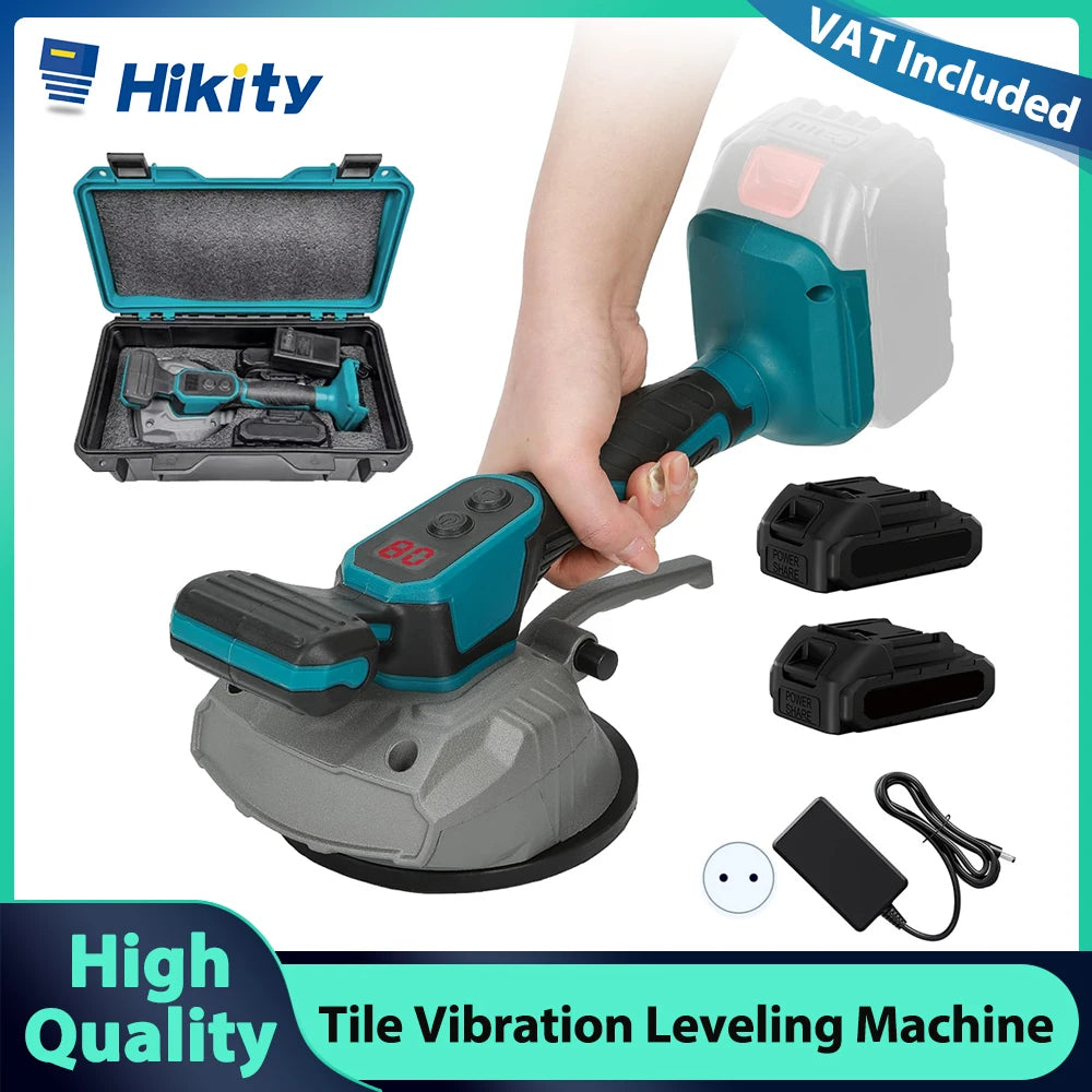Hikity Piastrelle Livellatrice a Vibrazione Macchina per la Posa di Piastrelle a 8 Velocità Strumento Vibrante per Posa di Piastrelle per Pavimenti a Parete per Batteria Makita 18V