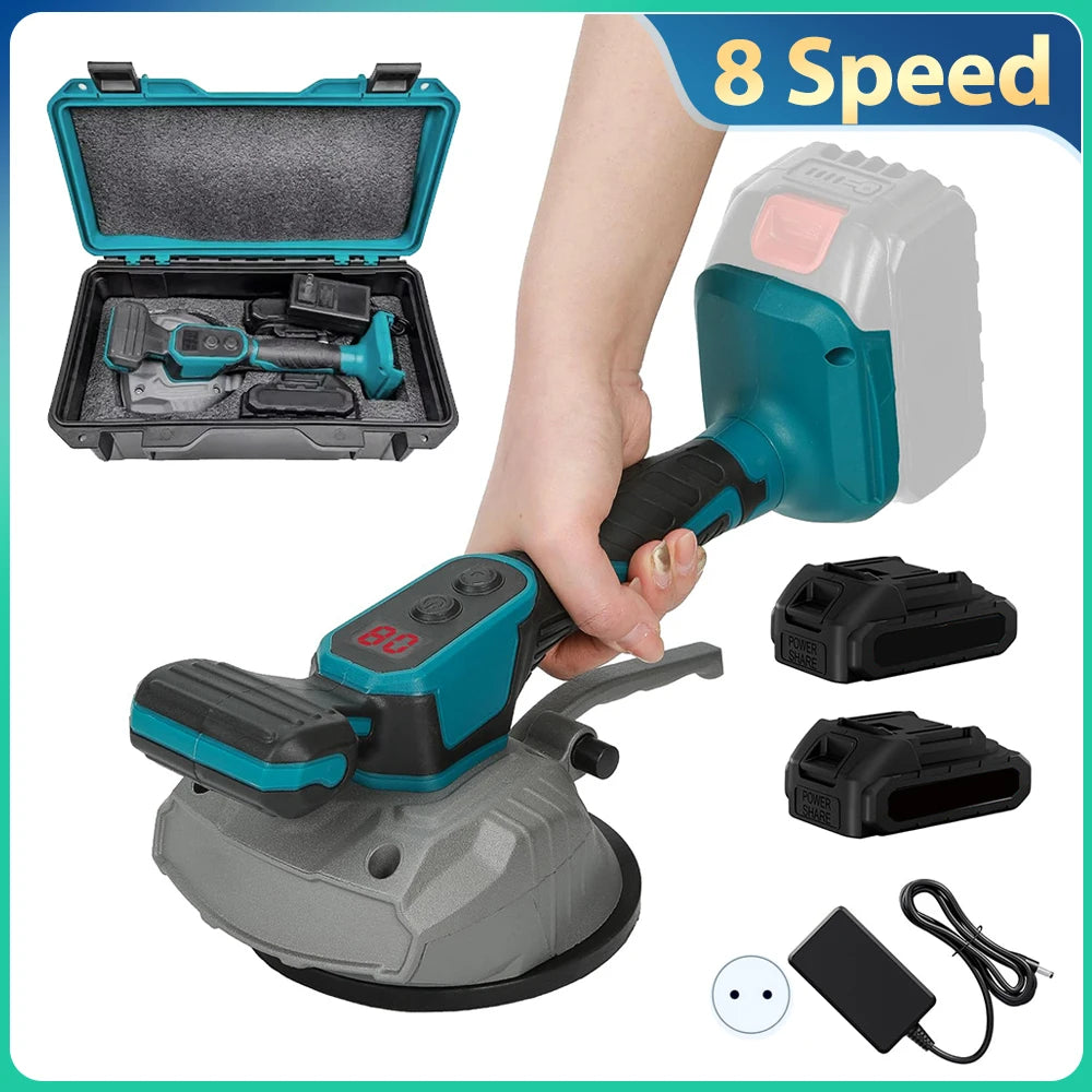 Hikity Piastrelle Livellatrice a Vibrazione Macchina per la Posa di Piastrelle a 8 Velocità Strumento Vibrante per Posa di Piastrelle per Pavimenti a Parete per Batteria Makita 18V
