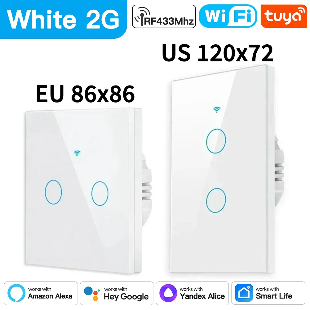 TNCE Tuya Switch WIFI RF US/EU, 1/2/3/4 Gang No/Con cavo neutro Controller luce LED da parete, Vita intelligente, Voce Alexa Google Home