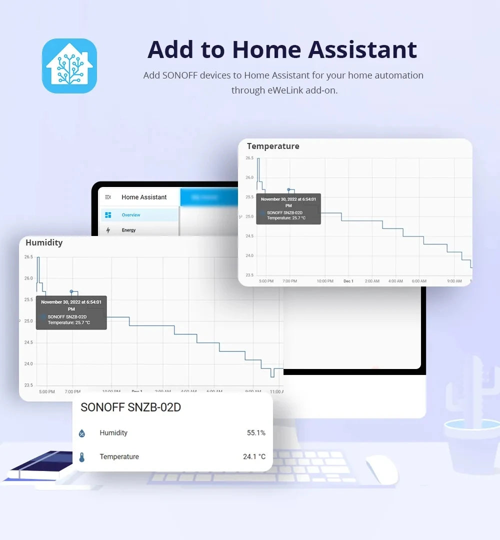 SONOFF SNZB 02D Zigbee Sensore di Umidità di Temperatura SNZB-02D con Schermo LCD per EWeLink SONOFF ZigBee Bridge Alexa Alice