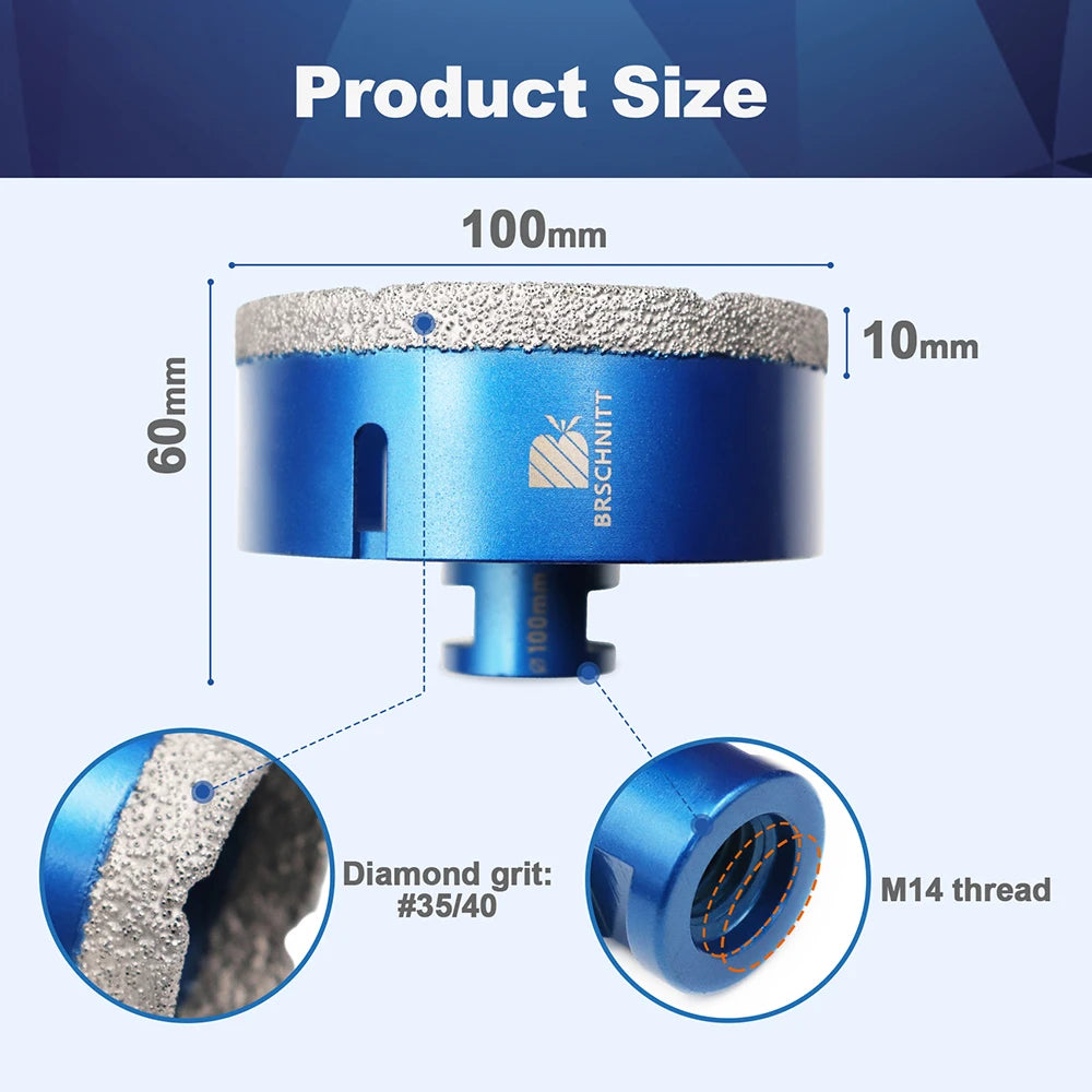 BRSCHNITT-punta diamantata punta centrale per piastrelle granito marmo pietra sega a tazza foratura porcellana Cutter 1 pz otwornice do gresu otwornice do gresu fresa a tazza per mattonelle otwornice