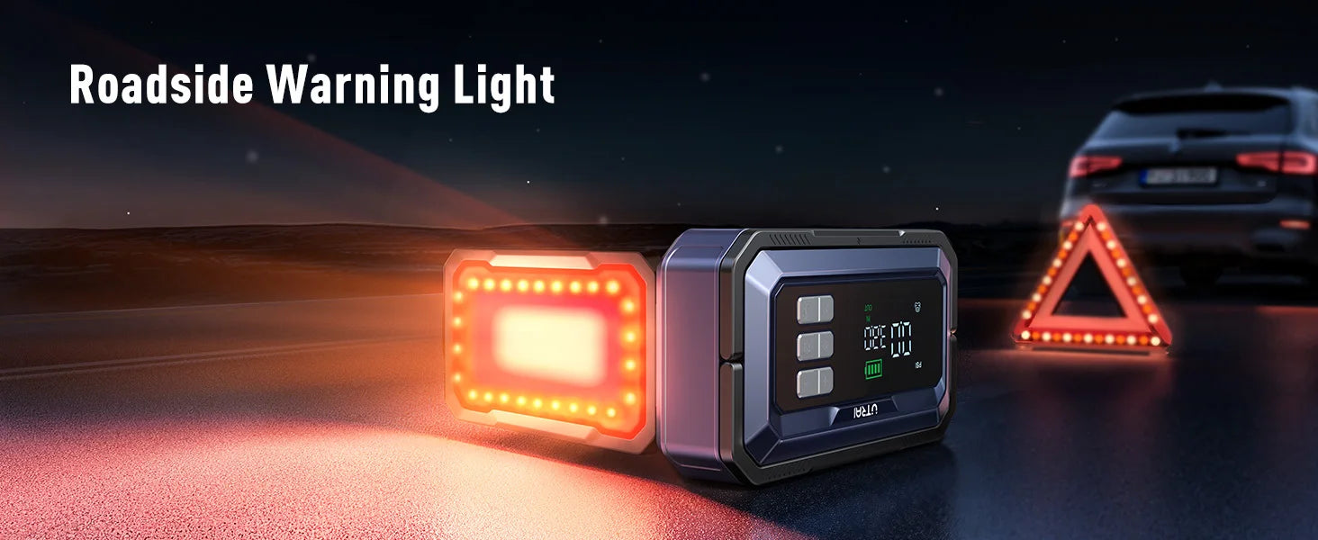 Avviatore di emergenza per auto UTRAI All-in-One 7000A con compressore d'aria, diagnosi OBD e booster di emergenza per batteria per auto Power Bank