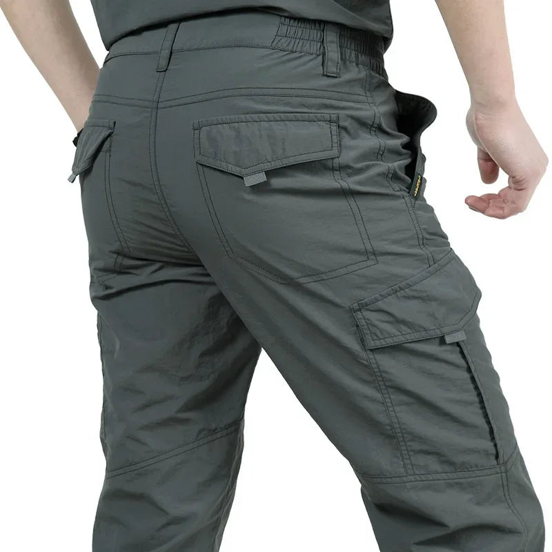 Pantaloni lunghi militari militari leggeri casual estivi Pantaloni sportivi da campeggio cargo impermeabili ad asciugatura rapida da uomo Pantaloni tattici traspiranti
