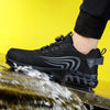 Nuove scarpe antinfortunistiche da uomo con bottone rotante, scarpe da lavoro anti-impatto e anti-perforanti, scarpe sportive da uomo alla moda e pro di sicurezza