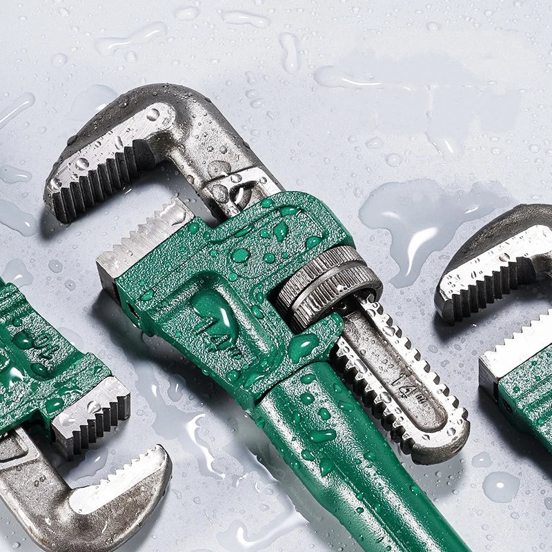 Chiave per tubi diritta in acciaio al carbonio resistente 10", 12", 14", 18" Pinza per tubi Chiave manuale universale per impianti idraulici regolabile industriale