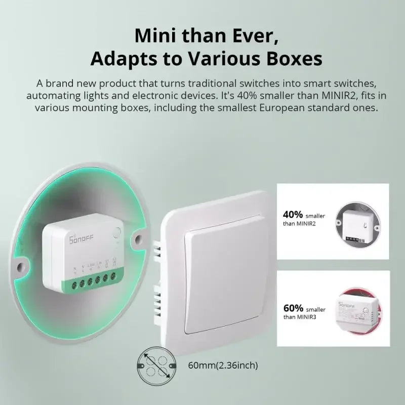 SONOFF MINI R4 Matter MINIR4M Matter Relè Sonoff Mini R4 Extreme Wifi Smart Switch Matter con Alexa Google Home Homekit