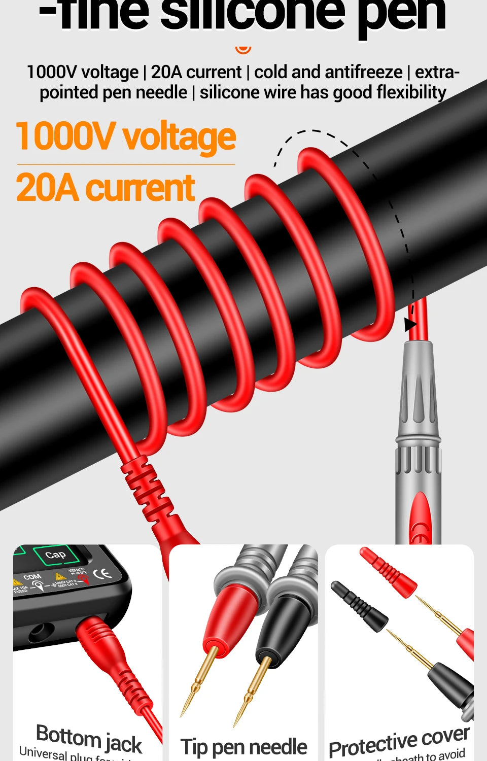 ANENG 683 6000 Conteggi Smart Touch Screen Multimetro Amperometro Ricaricabile AC/DC Tensione Corrente Tester NCV Diodo Elettricista Strumento