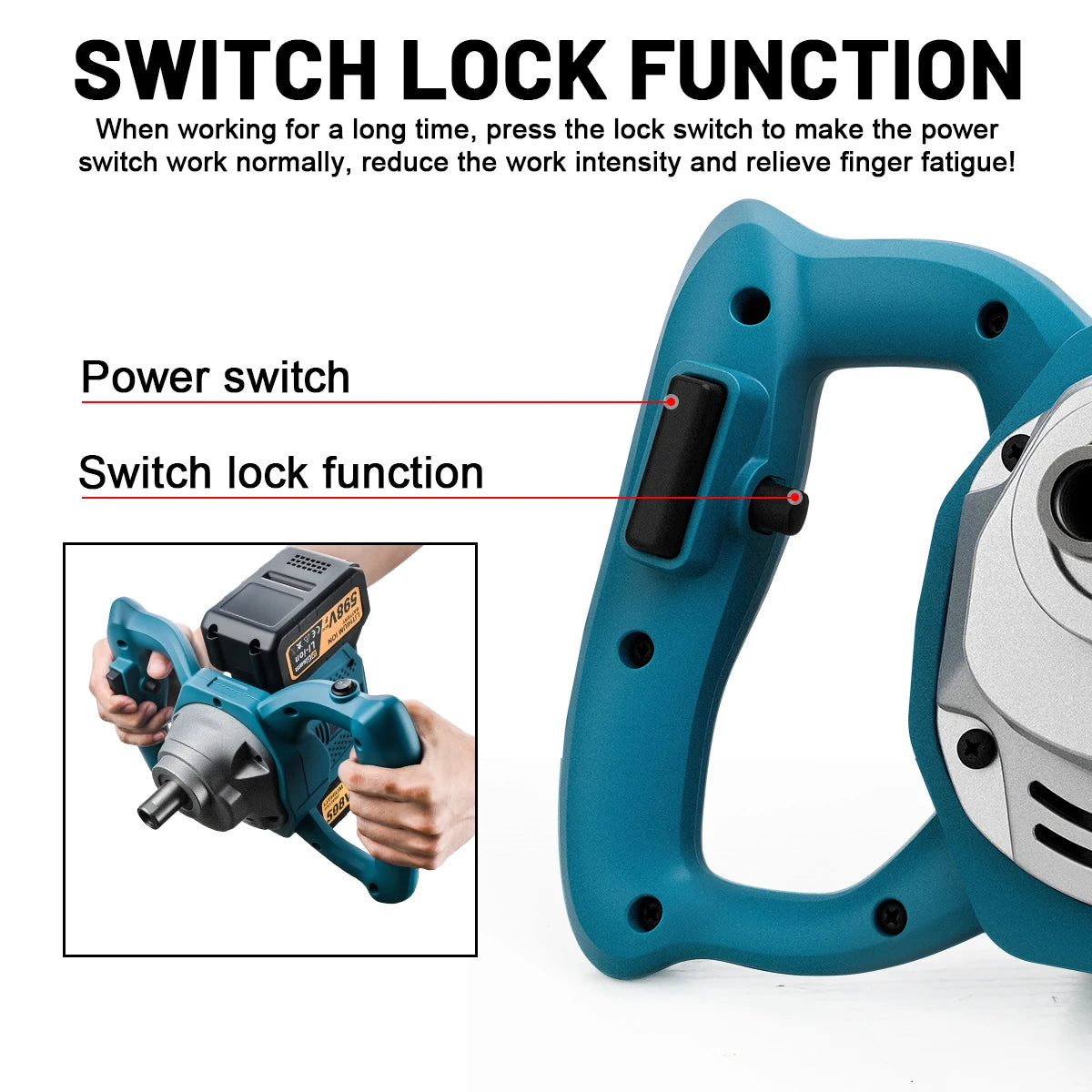 Gami 40V Brushless Elettrico Betoniera Mixer 6 Velocità Cordless Malta di Cemento Gesso Vernice Frullatore Per makita 18v batteria pin