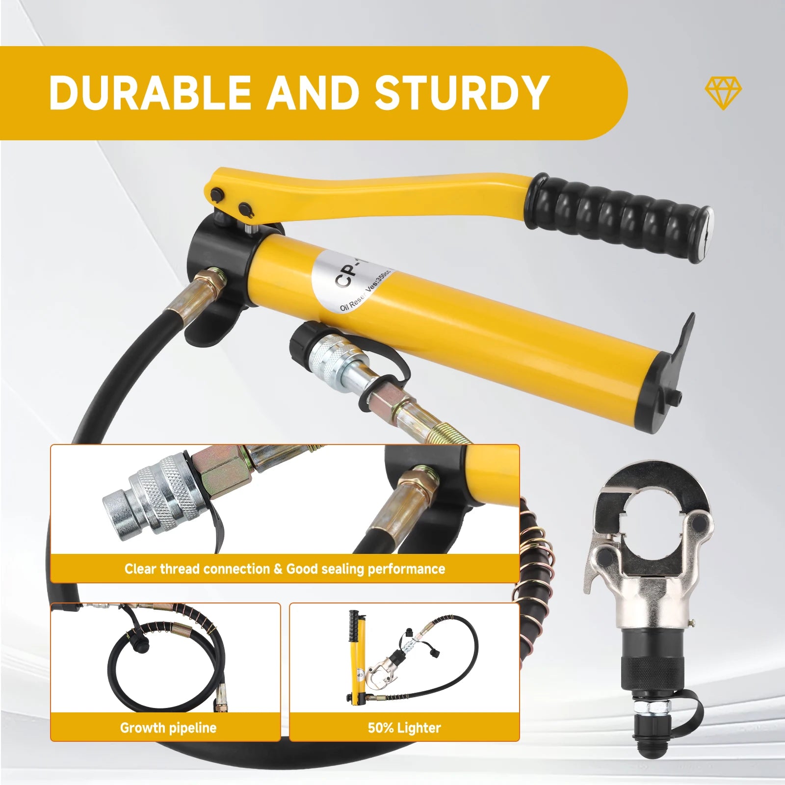 Pinza a crimpare idraulica Podofo 8T 360 °   Pinza per crimpare tubi in rame tipo TH16-32/V15-28-