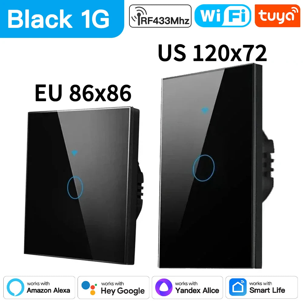 TNCE Tuya Switch WIFI RF US/EU, 1/2/3/4 Gang No/Con cavo neutro Controller luce LED da parete, Vita intelligente, Voce Alexa Google Home