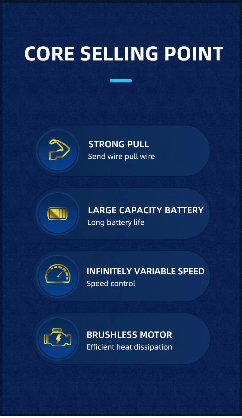 Macchina per incordare elettricista automatica 25M Filo elettrico a scomparsa Pull Wire Guide Tools Filettatrice per Makita