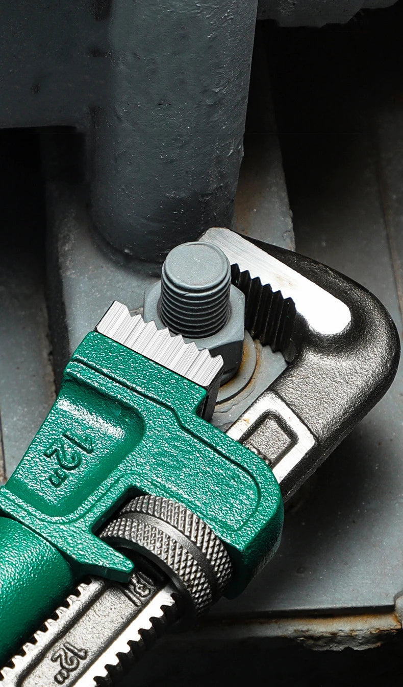 Chiave per tubi diritta in acciaio al carbonio resistente 10", 12", 14", 18" Pinza per tubi Chiave manuale universale per impianti idraulici regolabile industriale