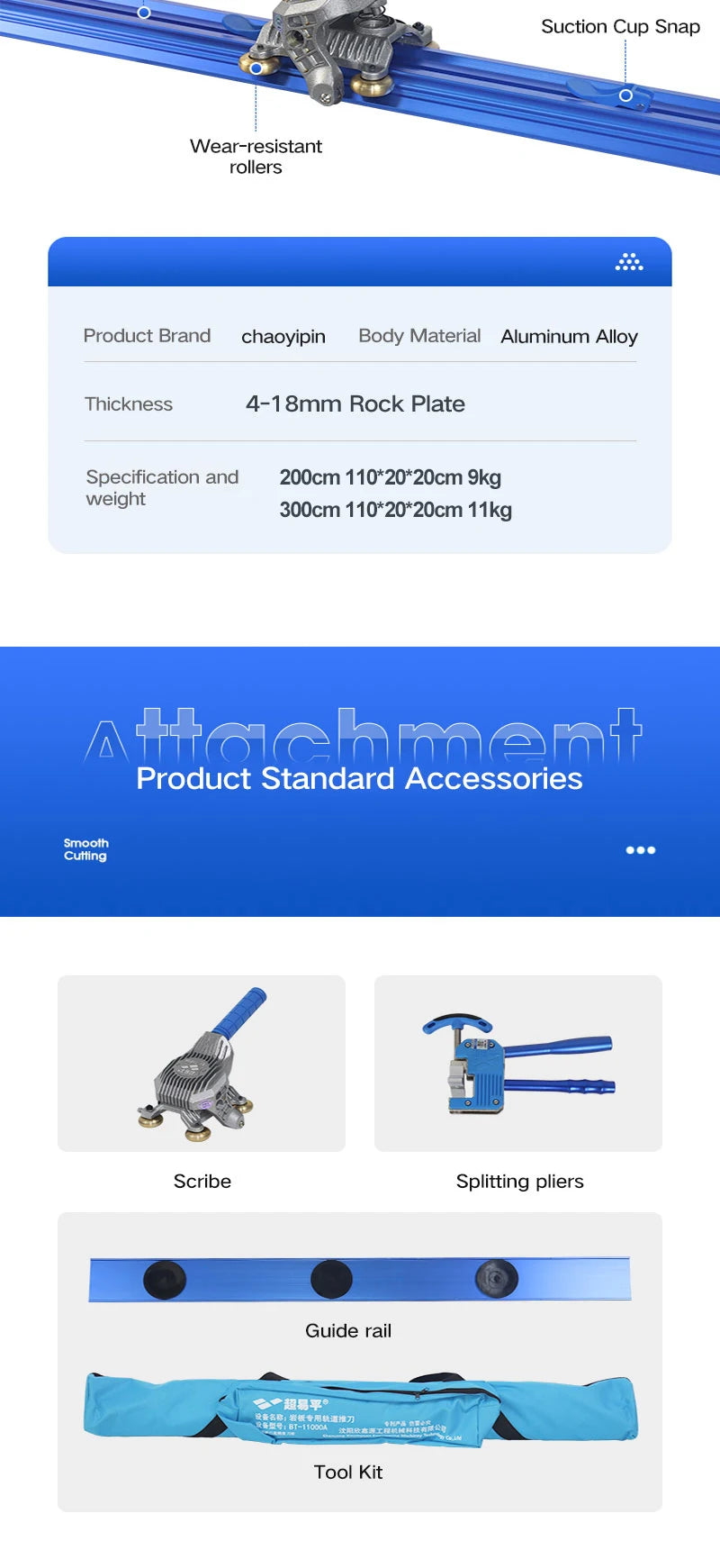 2025 ad alta precisione 2000/3000mm Rock Plate Track Knife piastrelle per pavimenti taglio speciale coltello manuale nuova macchina da taglio taglia piastrelle taglierino professionale fai da te utensili