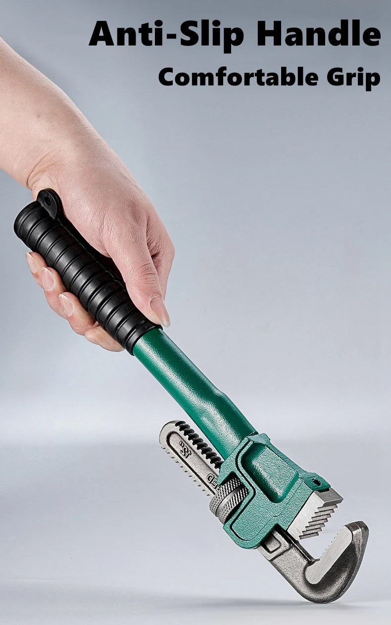 Chiave per tubi diritta in acciaio al carbonio resistente 10", 12", 14", 18" Pinza per tubi Chiave manuale universale per impianti idraulici regolabile industriale