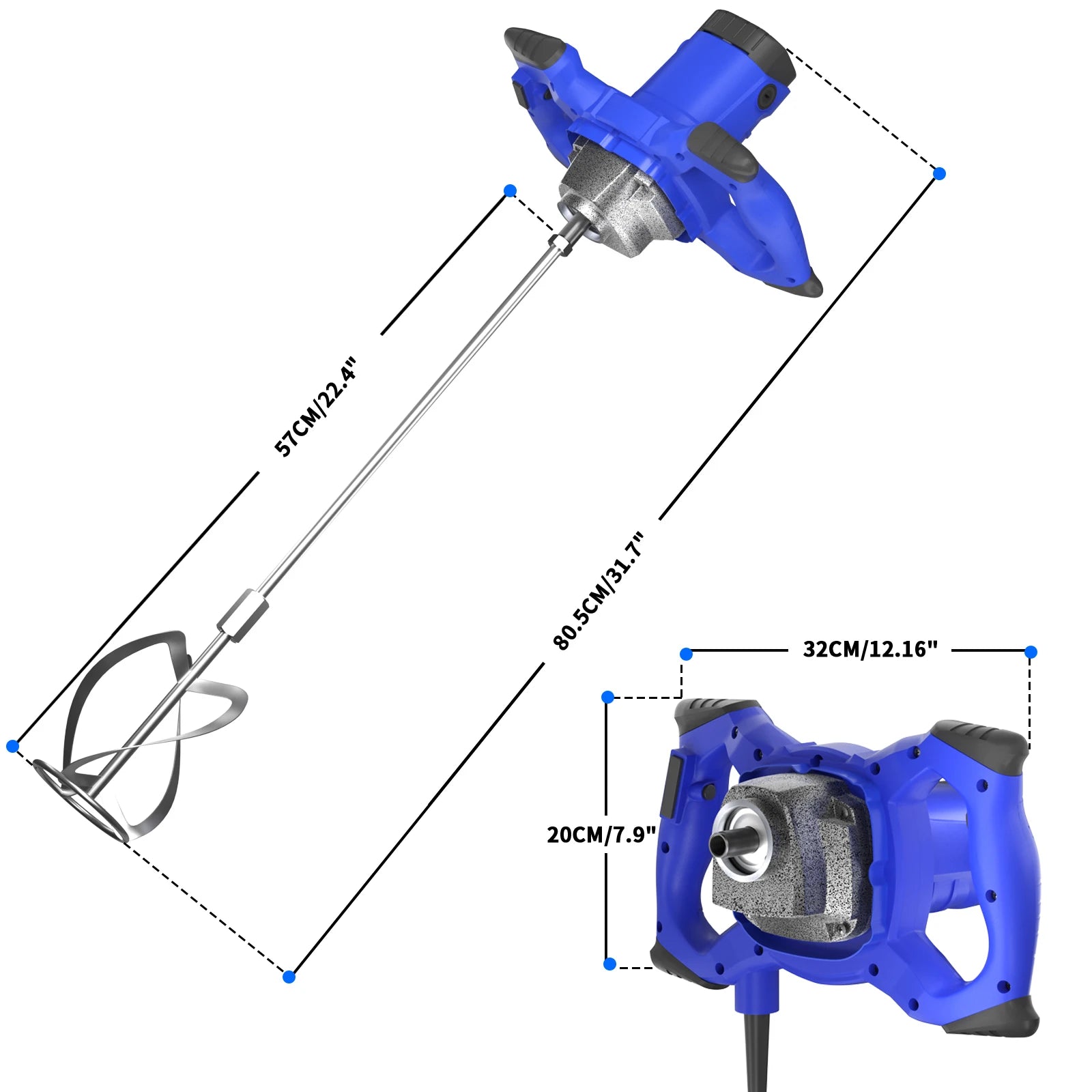 Miscelatore a paletta portatile da 2800 W a 6 velocità, agitatore elettrico per trapano, strumento di agitazione per malta, malta, vernice, cemento, intonacatura del gesso