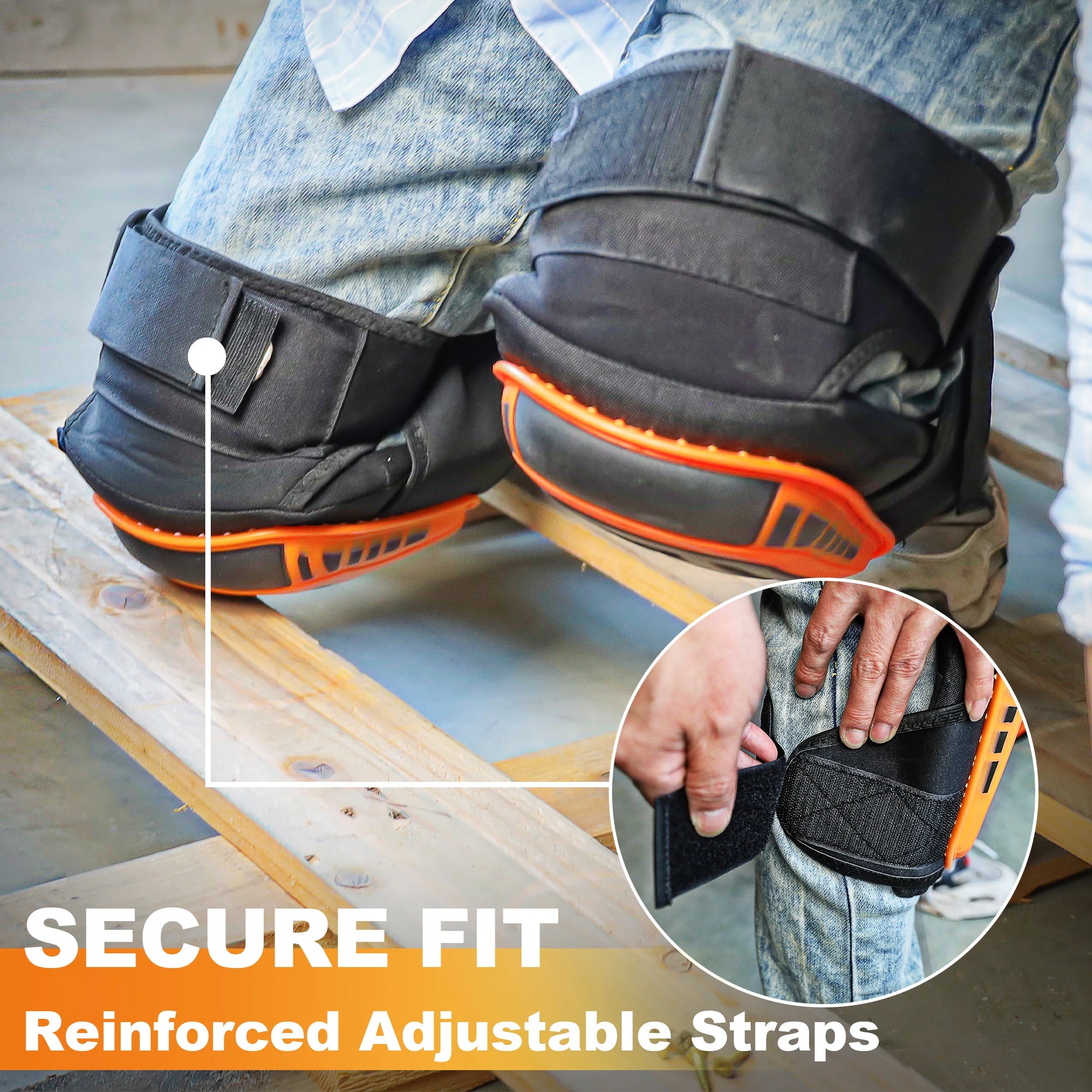 Ginocchiere HERZO per protezione resistente del ginocchio, comode lavori antiscivolo edili