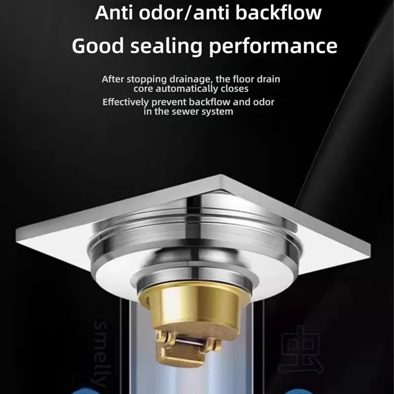 Coperchio per scarico a pavimento del bagno Tappo filtro per lavandino di drenaggio efficiente con prevenzione del riflusso Installazione semplice per WC con doccia