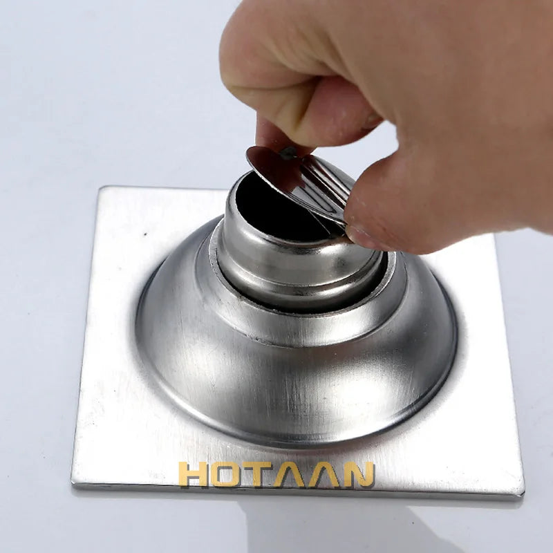 Scarico Doccia Spessore SUS 304 #   Scarico a pavimento in acciaio inossidabile Bagno comune WC Cucina Balcone Dedicato per prevenire gli odori