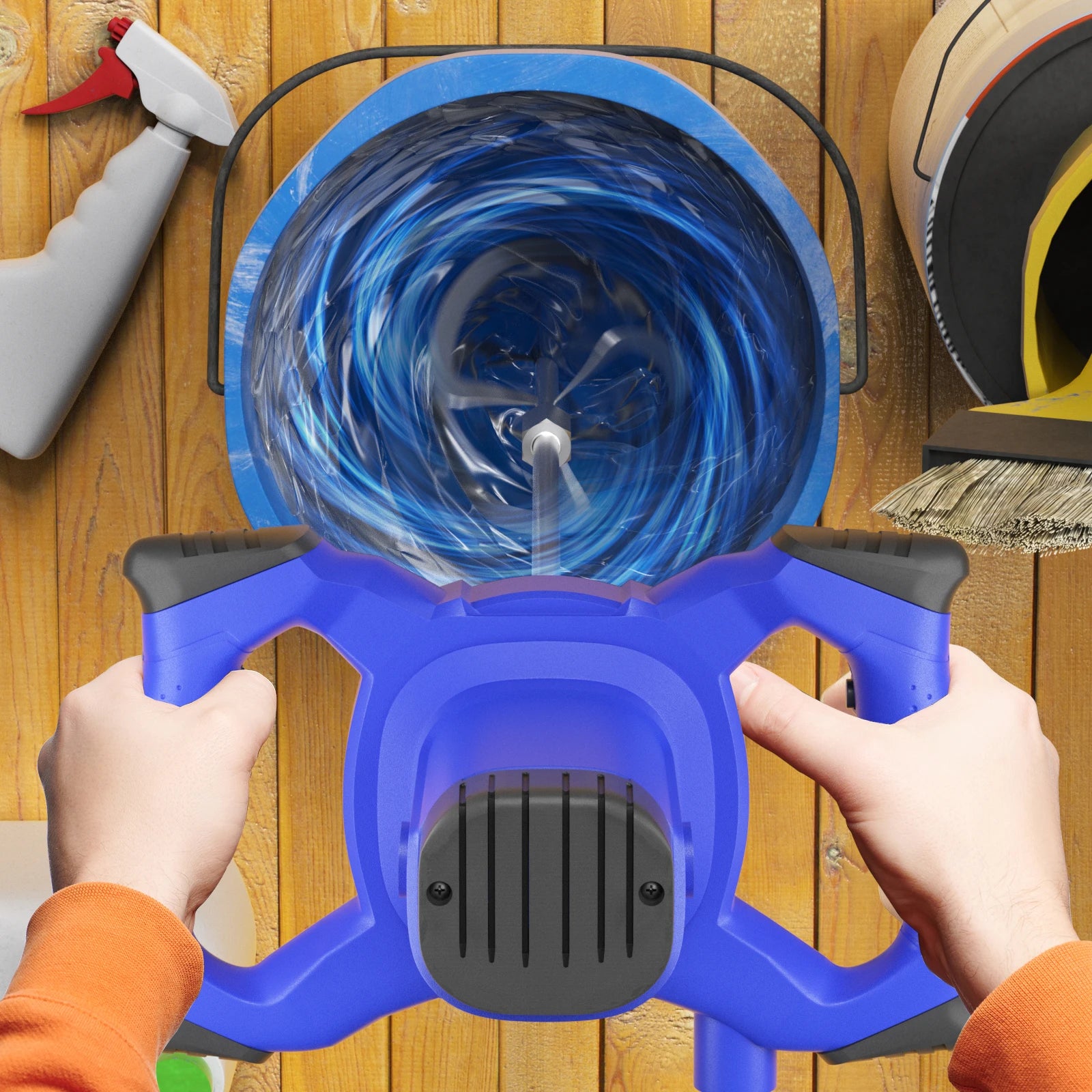 Miscelatore a paletta portatile da 2800 W a 6 velocità, agitatore elettrico per trapano, strumento di agitazione per malta, malta, vernice, cemento, intonacatura del gesso