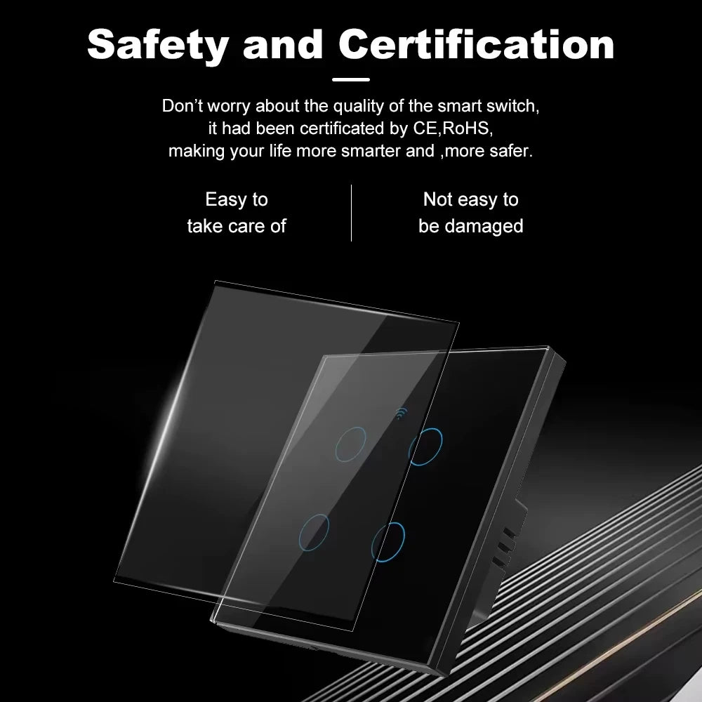 TNCE Tuya Switch WIFI RF US/EU, 1/2/3/4 Gang No/Con cavo neutro Controller luce LED da parete, Vita intelligente, Voce Alexa Google Home