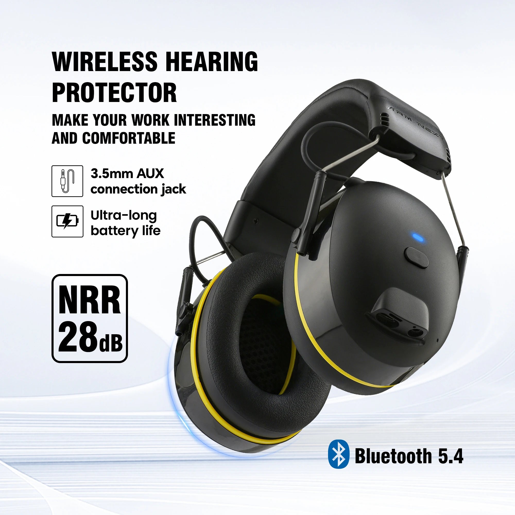 SNR 30dB Bluetooth 5.4 Paraorecchie Ricaricabile Protezione uditiva industriale per lavoratori edili Riduzione del rumore Sicurezza