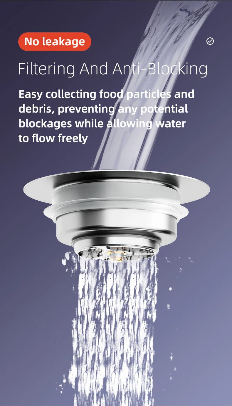 Lavello da cucina filtro di scarico tappo per lavello Pop-Up in acciaio inossidabile tappo per lavello Anti-intasamento cestello per alimenti filtro per odori tappo per lavello