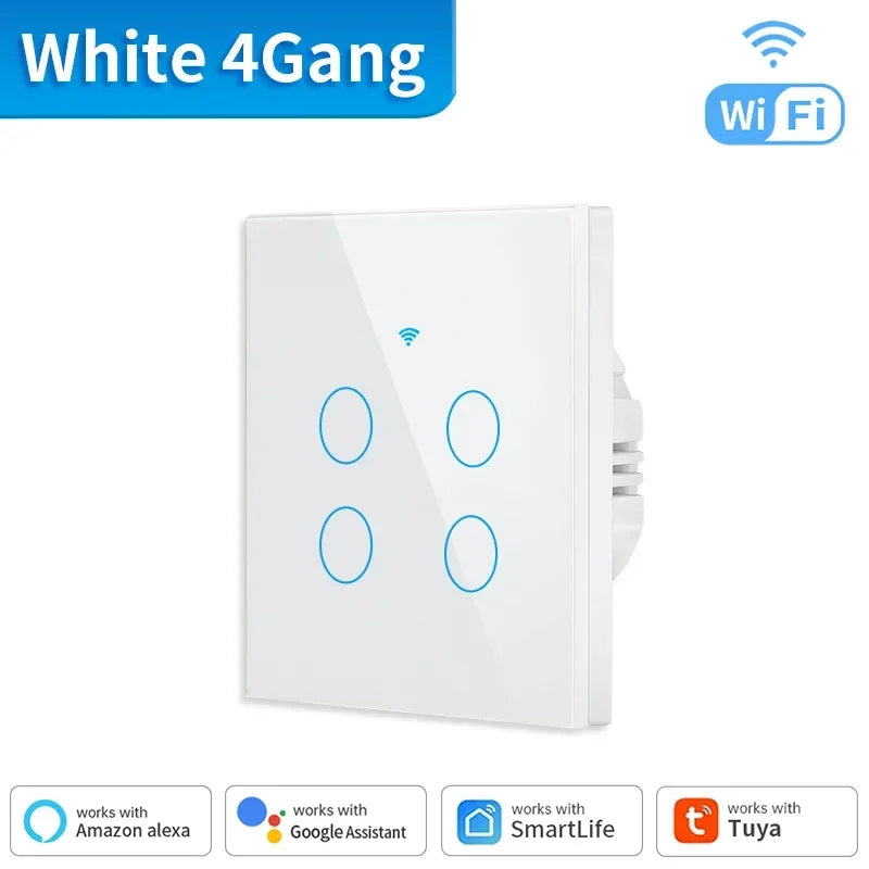 TNCE WIFI + Bluetooth Tuya Smart Switch 1/2/3/4 Gang Smart Life Home Light WiFi Touch Switch funziona con Google home Alexa