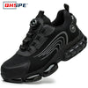 Pulsante rotante Nuove scarpe antinfortunistiche da uomo Scarpe da lavoro anti-smash anti-puntura Scarpe sportive da uomo di moda Stivali protettivi di sicurezza da uomo