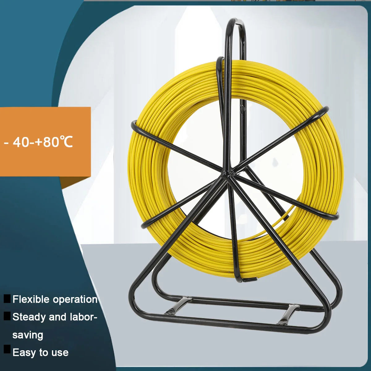 100/130m Elettricista Filo Filettatrice Cavo In Fibra di vetro Asta di marcia Pesce Nastro Rodder Cavo Sbloccatore Leader 6mm