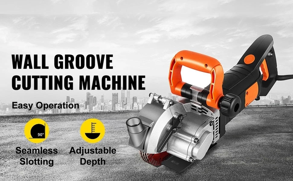 SucceBuy 4800W Parete Chaser Calcestruzzo Mattoni Taglierina 5000RPM Elettrico Senza Soluzione di Continuità Slotter 133mm Lame per Sega Circolare Utensili Elettrici