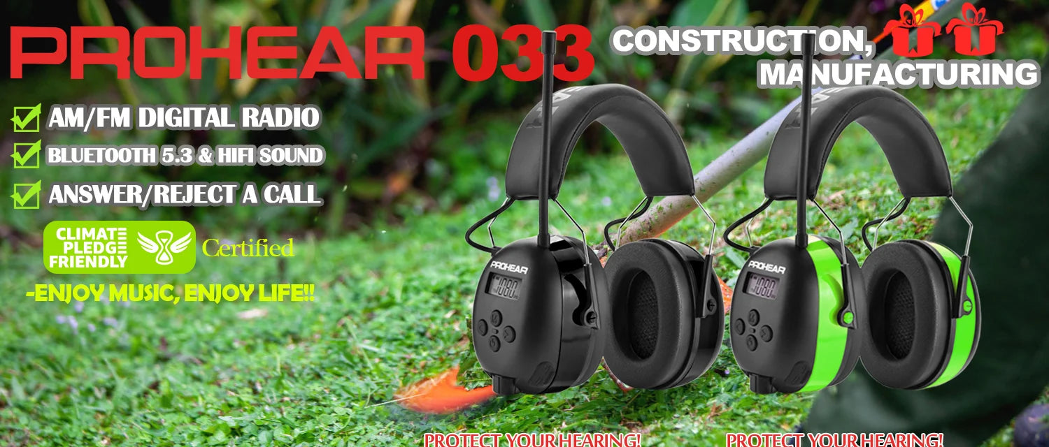 ZOHAN Cuffie elettroniche 5.0 Cuffie antirumore Bluetooth Protezione uditiva industriale per la riduzione del rumore musicale Ricaricabili professionali