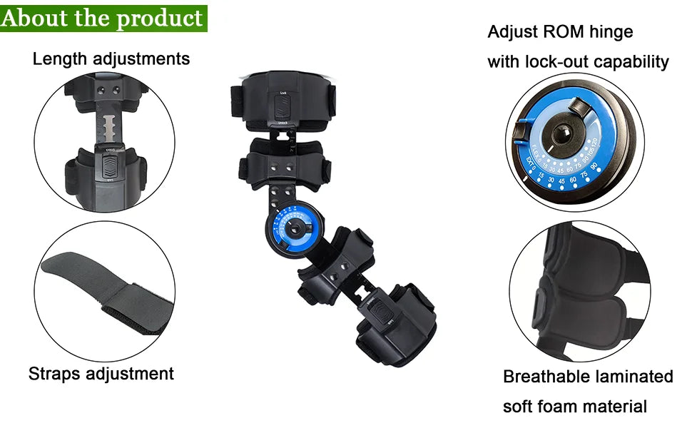Tutore per gomito ROM incernierato, stecca stabilizzatrice post-operatoria regolabile, supporto per il recupero delle infortuni del braccio Riabilitazione dell'immobilizzazione delle fratture