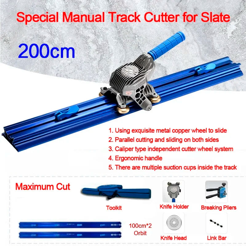 Tagliapiastrelle manuale di lusso da 2000 mm Sistema sottile Taglierina per piastrelle manuale collegabile per piastrelle di grande formato, porcellanato, ceramica