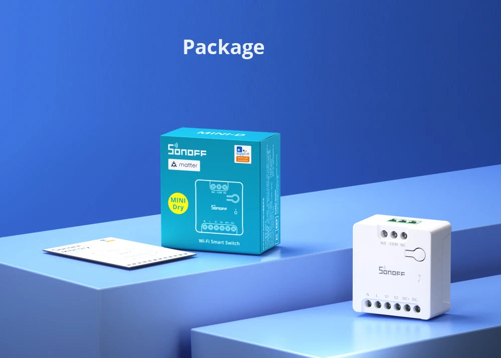 SONOFF MINI-D WiFi Smart Switch Dispositivo di contatto a secco Supporta l'alimentazione CA/CC Funziona con eWeLink Apple Home Alexa Google Home