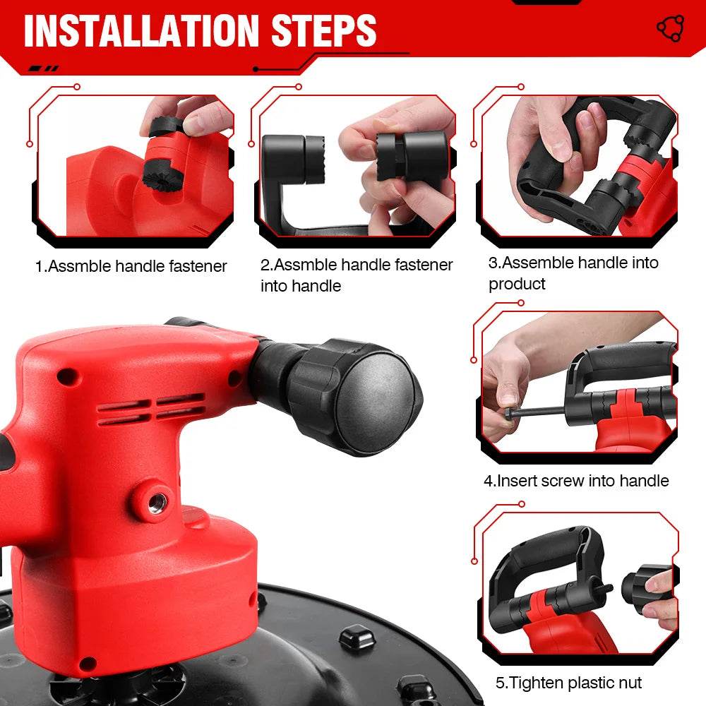 ONEVAN Brushless 380MM Levigatrice per cartongesso Levigatrice da parete Levigatrice da parete a velocità variabile Lucidatrice da muro per utensili elettrici 21V 18V