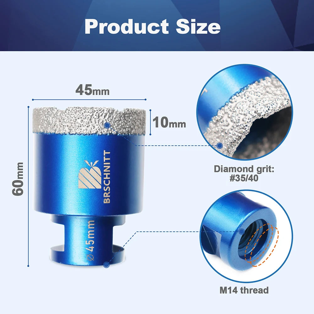 BRSCHNITT-punta diamantata punta centrale per piastrelle granito marmo pietra sega a tazza foratura porcellana Cutter 1 pz otwornice do gresu otwornice do gresu fresa a tazza per mattonelle otwornice