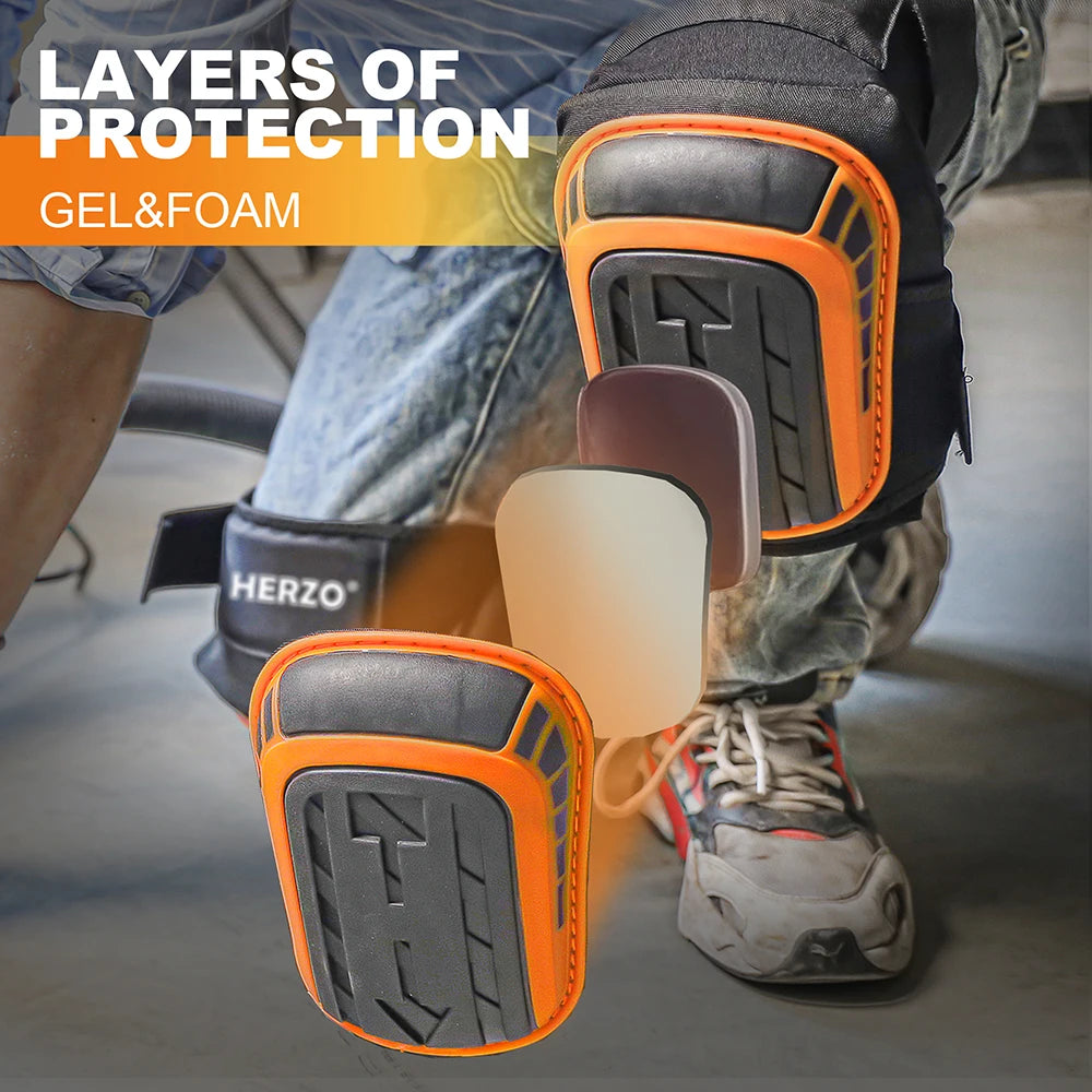 Ginocchiere HERZO per protezione resistente del ginocchio, comode lavori antiscivolo edili