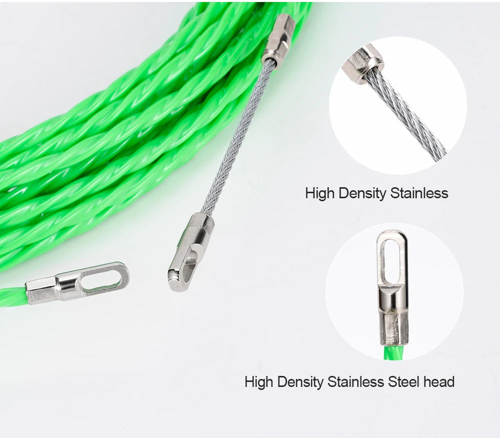 Estrattore per nastro guida per cavi da 5MM 5-50M estrattore in fibra di vetro per accessori per strumenti per condotti per cavi elettrici per telecomunicazioni