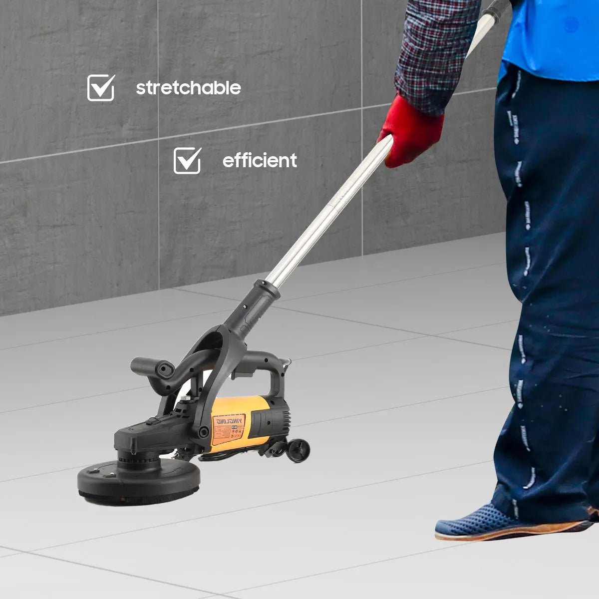 Rettificatrice per pareti 3800W Smerigliatrice grossolana portatile per intonacare le pareti con asta di prolunga per pareti, pavimenti in cemento, strumento per lucidare