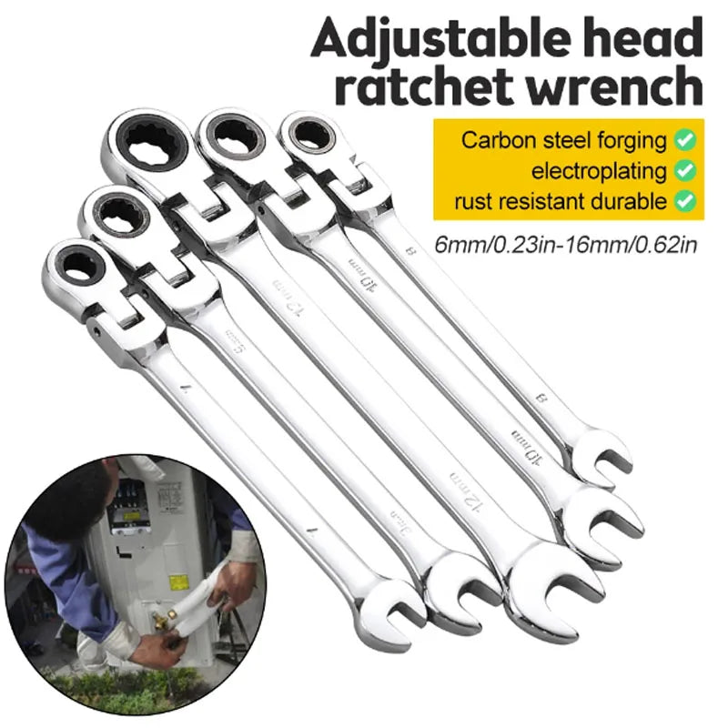 Chiave a cricchetto con testa viva, chiave aperta rapida a doppio scopo, strumento hardware, chiave a risparmio di forza, riparazione domestica, strumento manuale