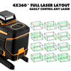 DEKO 4D 16 Linee Livello Laser Autolivellante 360 Linea Trasversale Orizzontale e Verticale Raggio Laser Verde con Treppiede Utensili Elettrici