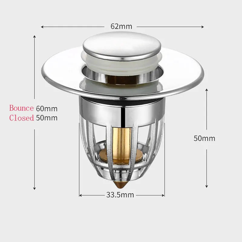 Tappo per lavabo da bagno universale filtro accessori per la cucina lavabo antiintasamento lavello Pop-up filtro per doccia scarico raccoglitore per capelli