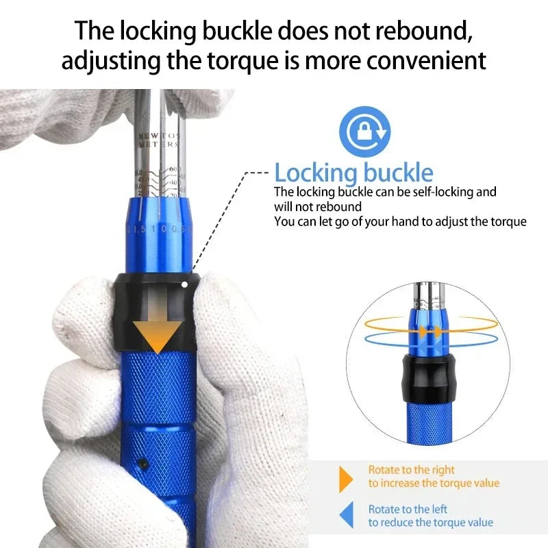 Kit chiave dinamometrica regolabile con precisione 3/8" 10-60N.m con cricchetto a doppia direzione e strumento per la rimozione di candele magnetiche