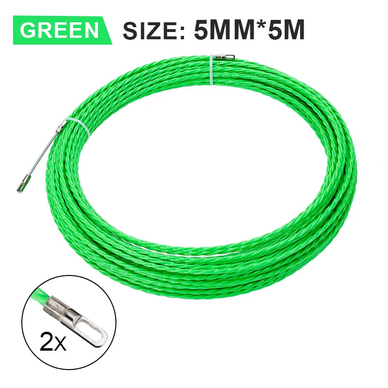 Estrattore per nastro guida per cavi da 5MM 5-50M estrattore in fibra di vetro per accessori per strumenti per condotti per cavi elettrici per telecomunicazioni